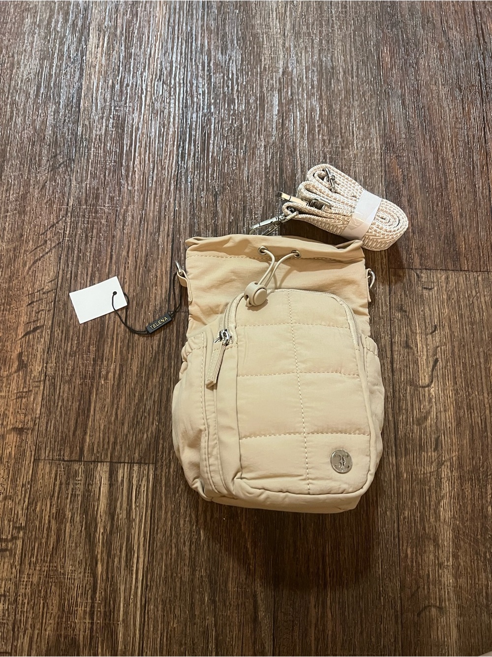 🤎 Beige Quilted Crossbody Sling Bag – New With Tag